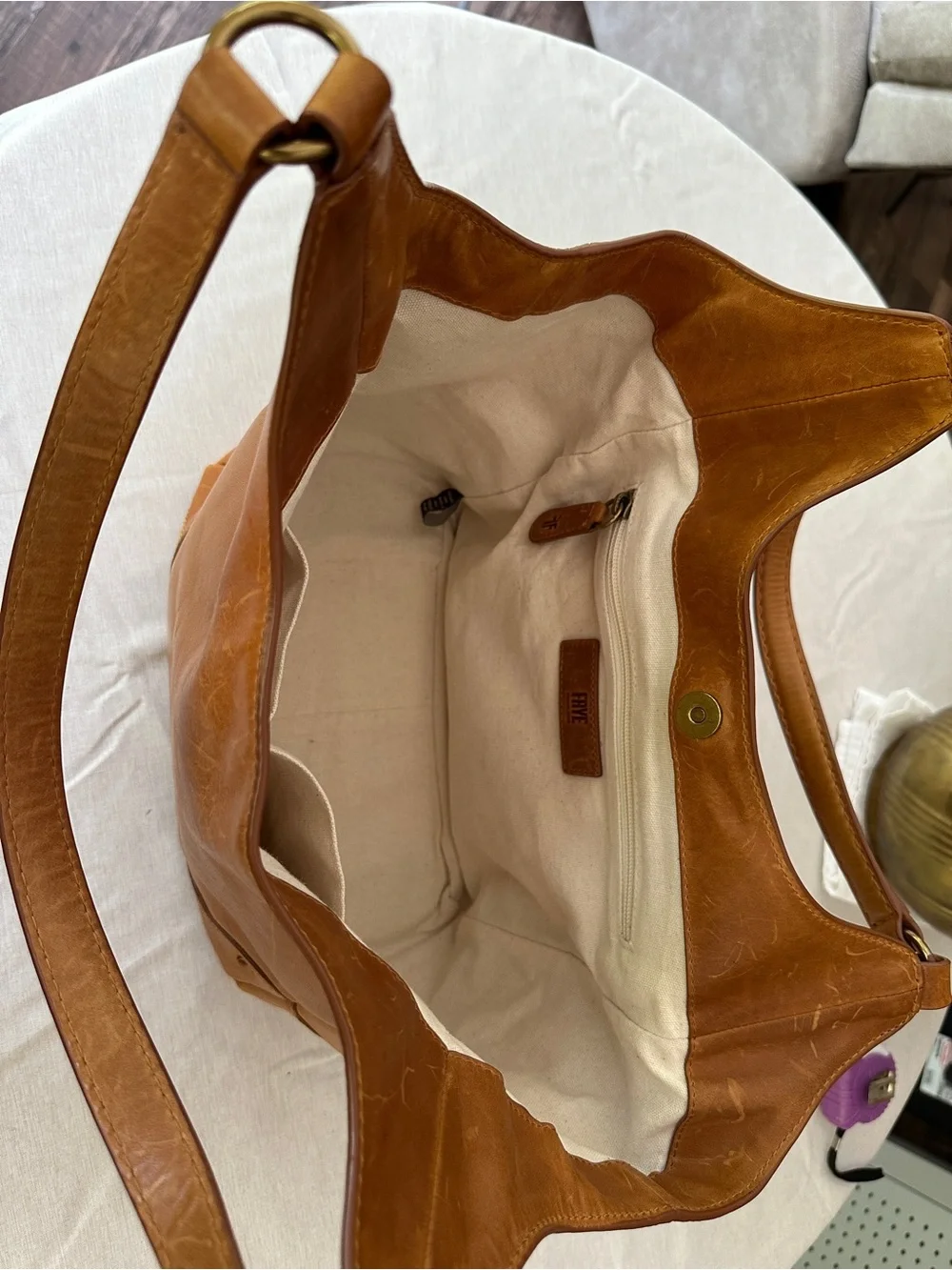 Frye Cognac Leather Hobo Shoulder Bag